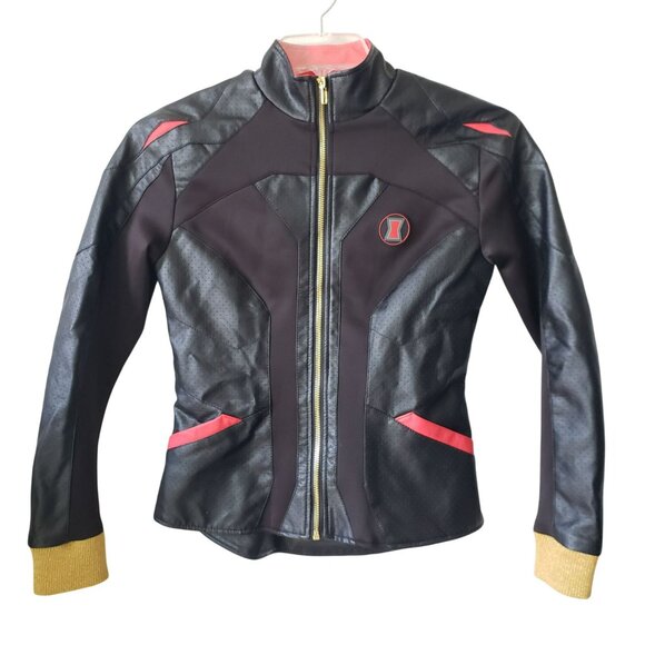 Marvel Jackets & Blazers - Disney Marvel Black Widow Black Biker Jacket Cosplay Faux Leather Women Costume